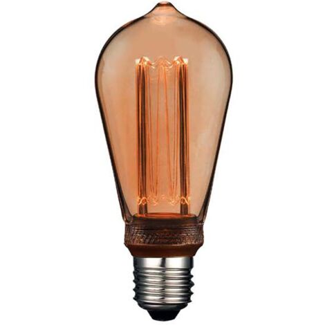 Bombilla Decorativa LED Edison E27 4W 1800K Cristal Dorado (1/2)