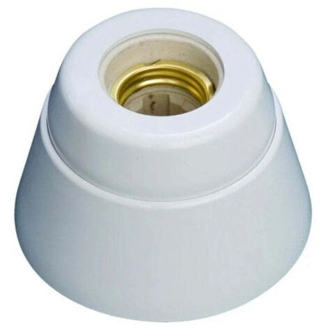 Portalámparas Recto de Pared E27 de PVC Blanco con Interior de Porcelana – 4A 250V
