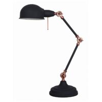 LAMPARA DE MESA E27 NEGRO COBRE