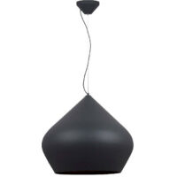 Lámpara Colgante Industrial con Tulipa Maxi Negra e Interior Oro Viejo
