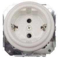 Enchufe Vintage Empotrable en Porcelana Blanca – 16A 250V