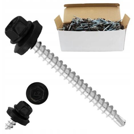 Vis autotaraudeuses farmers - 4,8x55 mm - RAL 9005 - Résistantes et durables - Idéales pour le bricolage