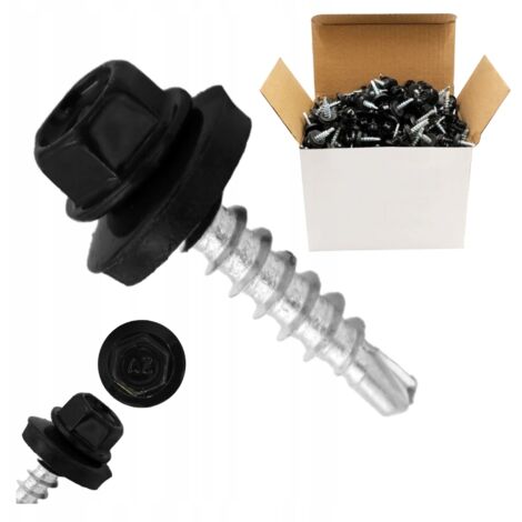Vis auto-perceuses farmers - 4,8x25 mm - RAL 9005 - Haute résistance - Idéales pour le bricolage