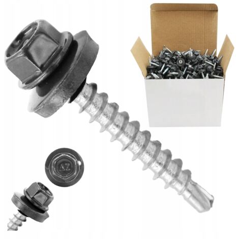 Vis auto-perceuses farmers SW8 - 4,8x35 mm - RAL 7024 - Résistantes et durables - Idéales pour le bricolage