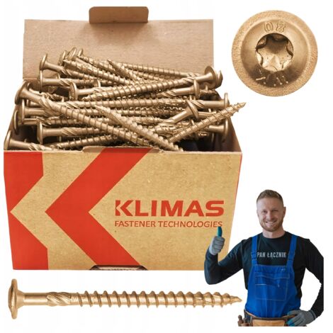 Vis à bois 6x90 mm – Acier galvanisé – Tête à rondelle TX-30 – Lot de 100 pièces – Vissage rapide et précis - WKCP-06090 (1/5)