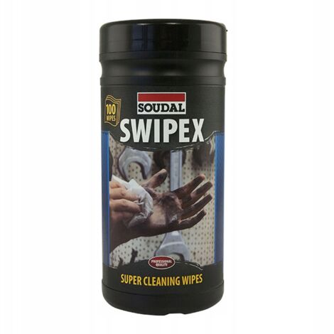 Lingettes Nettoyantes Soudal Swipex, Lot De 100, Pour Mains, Outils Et Surfaces (1/5)