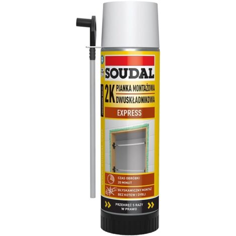 Mousse Pistolet Soudal Soudafoam 2K, 400 ml, Mousse Polyurethane Bi-Composant