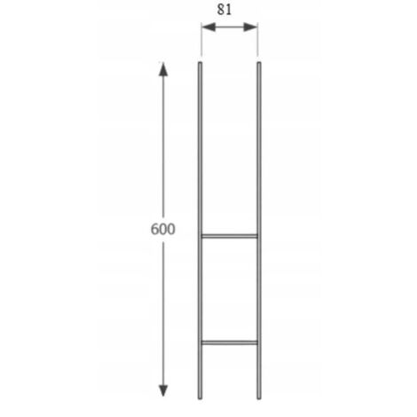 Socle de colonne, support en H, acier, 80 x 600 mm (1/2)