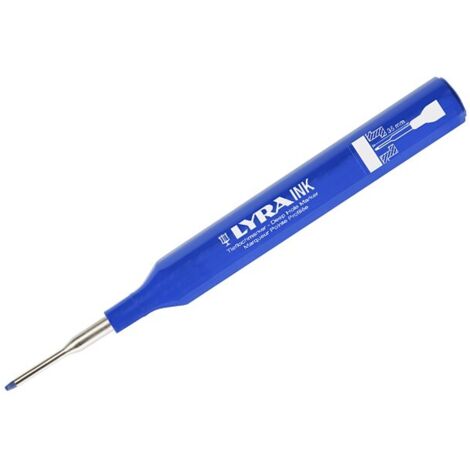 Marqueur permanent à pointe profilée bleu – Encre résistante à l'eau – Écrit sur bois, métal, plastique, verre – Largeur de trait 1 mm – Lyra
