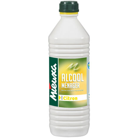 Alcool ménager multi-usages citron 1L – Nettoyage vitres, inox, surfaces plastiques – Élimine salissures sans traces – Entretien bijoux or et argent – Mieuxa
