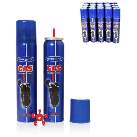 Cartouche de gaz recharge 90 ml – Format compact Ø 3,4 cm – Performances optimales pour briquets Silver Match