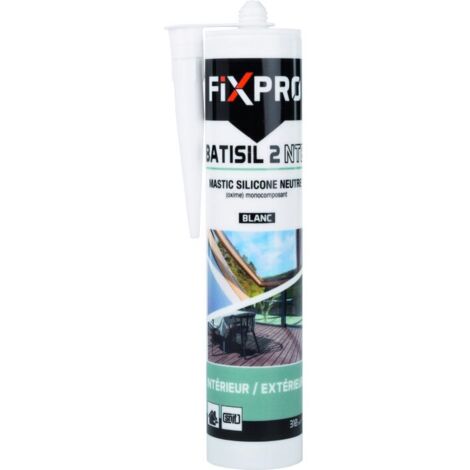 Mastic silicone neutre - Batisil 2 NT - Fixpro - Blanc (1/2)
