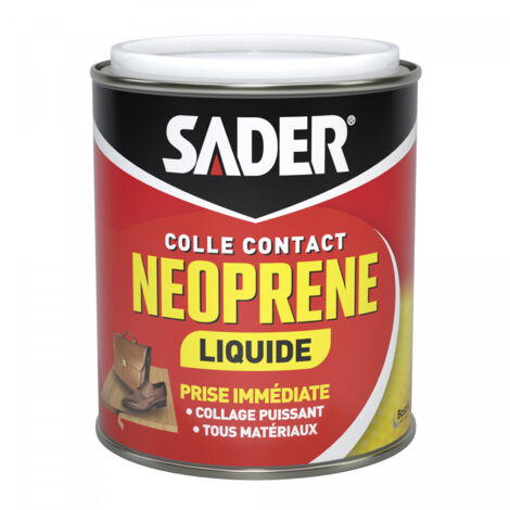 Sader – Colle néoprène liquide extra forte – Prise immédiate sur bois, métal, plastique – Boîte 750 ml pour intérieur et extérieur