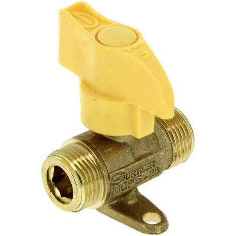 Robinet gaz B/P RG 8 N-F 1/4 tour à sécurité mâle 20x150 – Pression max 20 bar – Utilisation propane et butane – Raccord M20x150 – Eurogaz
