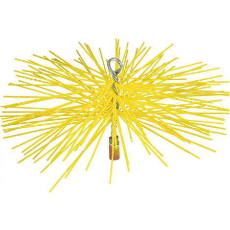 Hérisson nylon rond 180mm pour ramonage conduit cheminée flexible – Fibres résistantes – Nettoyage sans abîmer les parois – Scid (1/2)