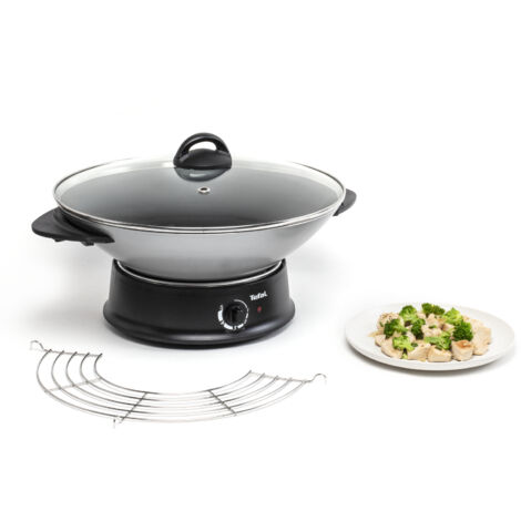 Tefal – Wok électrique 6L – 1200W – Thermostat réglable – Couvercle en verre – Revêtement anti-adhésif – Pour cuisson paëlla, choucroute, cassoulet (1/10)