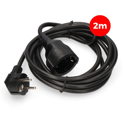 EDM – Rallonge électrique 2m noire – Câble 3x1,5mm² avec terre – Pour usage intérieur sécurisé – Design discret (1/5)