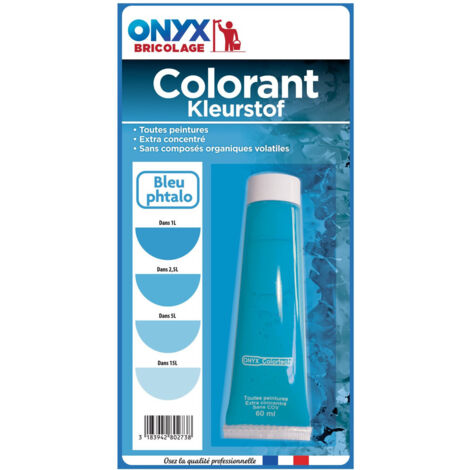 Colorant - ONYX COLORTECH - Bleu phtalo - 60 ml - Extra concentré - Sans solvant - COV free (1/2)