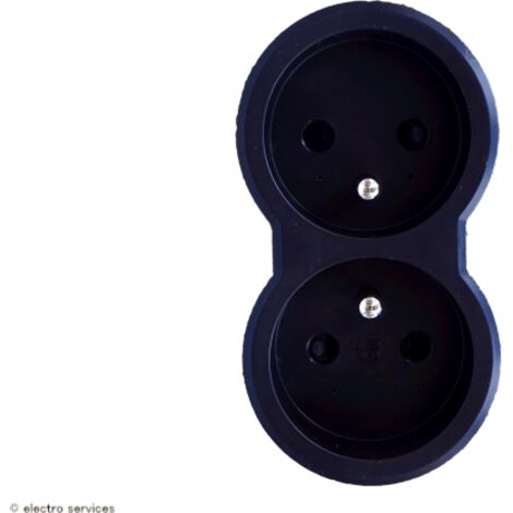 Legrand – Multiprise 16 A 2x2 P+T – 2 sorties frontales – Puissance 3680 W – Couleur noire pour usage intérieur (1/6)