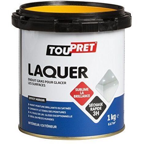 Enduit gras à laquer - TOUPRET - 1 kg - Séchage rapide - Idéal pour pièces humides - Effet miroir (1/3)