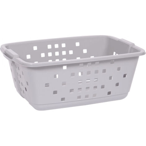 EDA – Corbeille à linge gris béton – Dimensions L 62 x l 44 x H 25 cm – Panier à linge en matériau durable – Pour espaces de rangement optimisés (1/2)