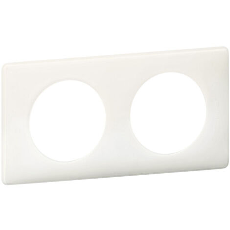 Legrand – Plaque de finition Céliane 2 postes blanc – Montage horizontal/vertical – Entraxe 71mm – Compatible support universel (1/6)