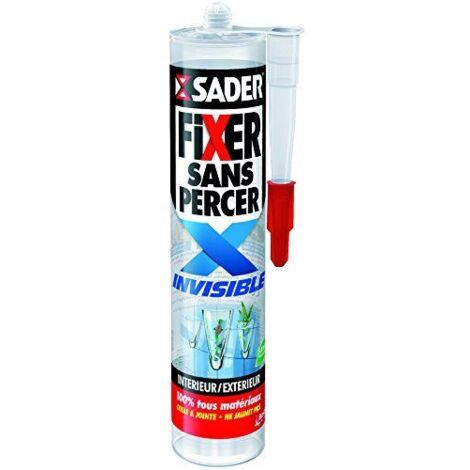 Mastic de Fixation - SADER - Fixer Sans Percer - Transparent - Ultra-résistant - 290 ml (1/5)