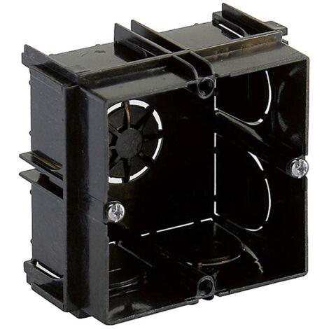 Boîte d'encastrement - WOLFPACK - 1 poste - 65x65x40 mm - Plastique - Noir (1/3)