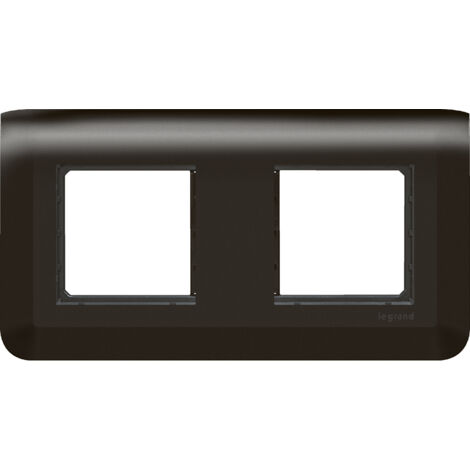 Plaque de finition + support 2x2 modules Mosaic - noir - Legrand