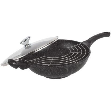 PRADEL EXCELLENCE Wok 32 cm avec couvercle façon pierre 5 l (1/2)