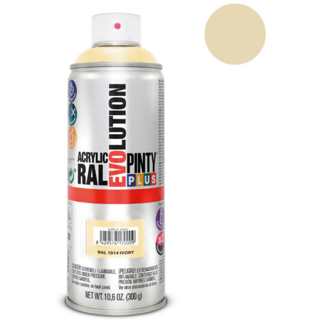 Peinture bombe - PINTY - RAL1014 - Brillante - 400 mL - Séchage rapide 15mn (1/3)