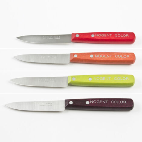 Couteau d'office - NOGENT - Office 9 cm lisse - Lame inox - Manche bois teint 5 coloris
