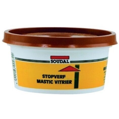 Mastic - Soudal - Huile de lin - Spécial vitrier - 1 kg - Teinte Acajou