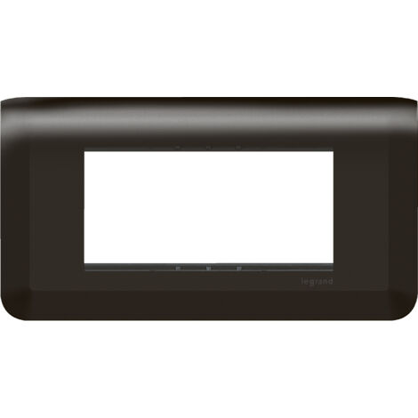 Legrand - Plaque Mosaic avec support pour 4 modules montage horizontal - Noir mat (1/5)