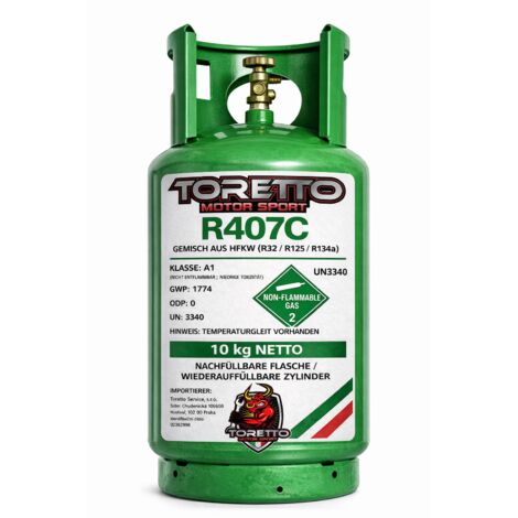 R407C Refrigerant Gas 10kg Refillable Cylinder for HVAC and Refrigeration