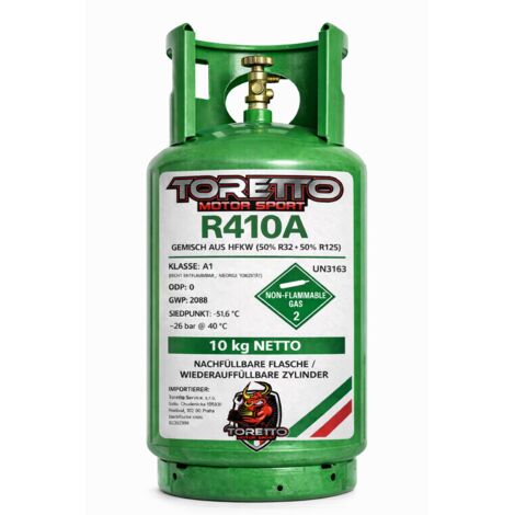 R410A Refrigerant Gas 10kg Refillable Cylinder for Air Conditioning Systems