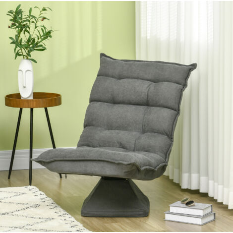 Sessel Bodensessel drehbar 62x70x95 cm Grau OKMYHOME (1/5)