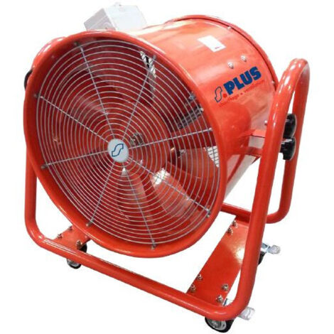Ventilateur mobile hélicoïde 1,1 kW 9000 m3/h – Carrosserie acier avec roues – Pour ventilation souterraine et BTP – S Plus