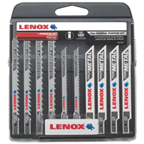 Lenox Kit de lames de scie sauteuse à emmanchement en T à usage général : 4 lames bois tendre, 3 lames métal épais, 3 lames métal fin, 2 lam (1/3)
