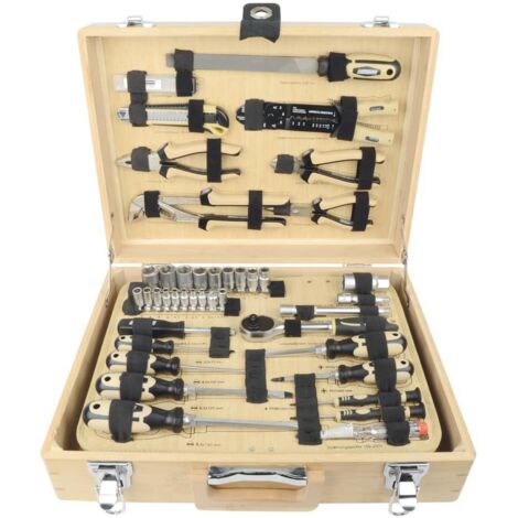 Brüder Mannesmann – Coffret multi-outils 108 pièces en boîte en bambou – Outils pour professionnels – Précision et durabilité (1/5)