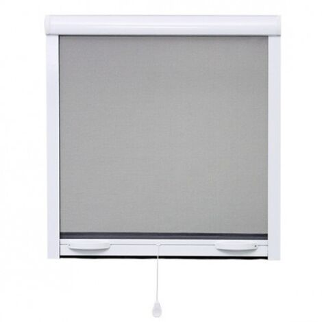 Volet Moustiquaire – Moustiquaire enroulable en aluminium H.145 x L.100 cm – Protection contre les insectes – Installation facile – Compatible fenêtres standards