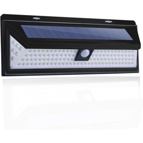 Applique solaire- 118 Led 2Pcs Lampe Solaire 1000 Lumens Applique Mural Pir Mouvement Capteur Ip65 Etanche Jardin Exterieur