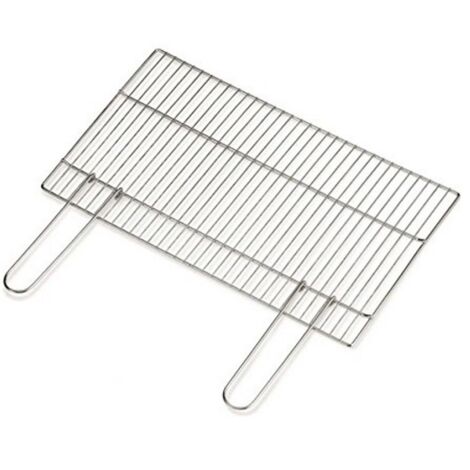 Grille de barbecue 76 x 43 cm – Tige chromée pour cuisson sur béton – Poignées refermables – Accessoire pour barbecue Ompagrill