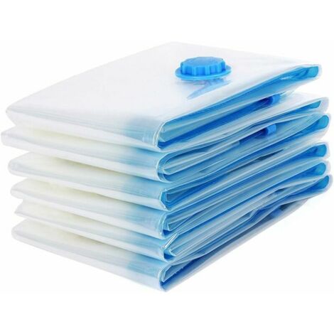 Nazalus-Vente chaude-Lot de 6 Sacs de Rangement sous Vide 50x70cm, Sac de Voyage sous Vide, Housse de Rangement sous Vide Réutilisable,Sacs Compression sous Vide,Sacs de Stockage à Rouler pour Vêtemen (1/5)