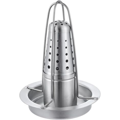 Support Vertical pour Rôtisserie de Poulet sur Barbecue en Acier Inoxydable Rôtisseur à Volaille avec Plateau de Cuisson et Récipient à Arômes, Accessoire de Cuisson Anti-Adhésif pour Four et Barbecue (1/5)