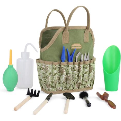 Kit de jardin succulente avec sac de rangement, mini outils de jardinage à la main, 14 outils pour bonsaï miniature pour plantation de fées. (1/5)