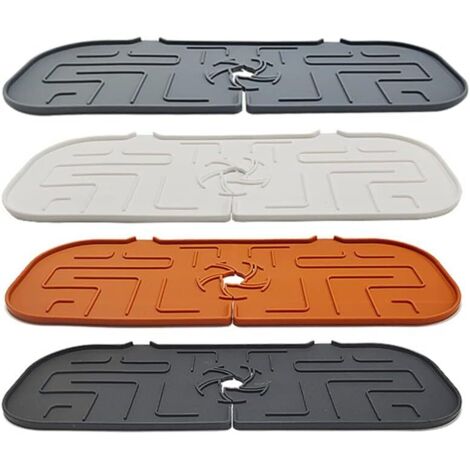 Tapis de robinet en silicone, lot de 4 protections anti-éclaboussures pour évier, tapis imperméables pour robinet de salle de bain, tapis de vidange d'évier, protections anti-éclaboussures pour évier (1/5)
