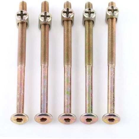M6 Kit 10 pièces, boulon à vis, tête de fixation hexagonale fraisée, acier au carbone, avec écrou transversal 100mmB (1/5)