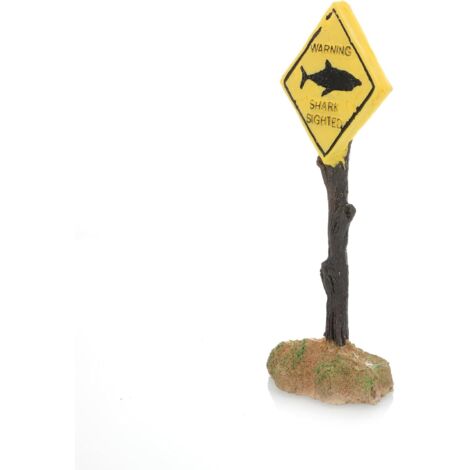 Décoration en résine, panneaux d'avertissement, décoration de requin, aquarium Beta (requin jaune, petit) (1/5)