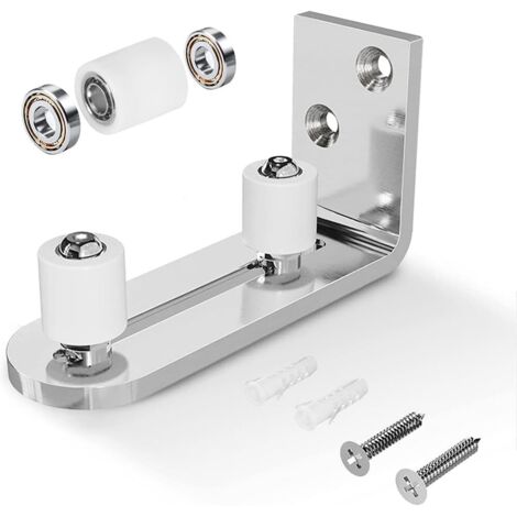 Ajustable Guide de Plancher Mur/porte Guide Inférieur Pour Porte en Bois Coulissante, Argenté (1/5)